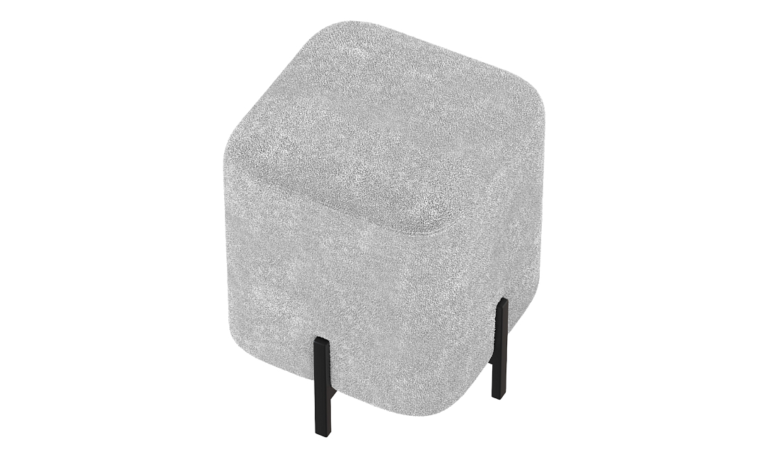 Пуф Люкс (квадратный) велюр Панда сильвер маус